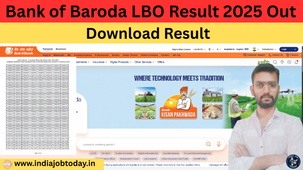 Bank of Baroda LBO Result 2025