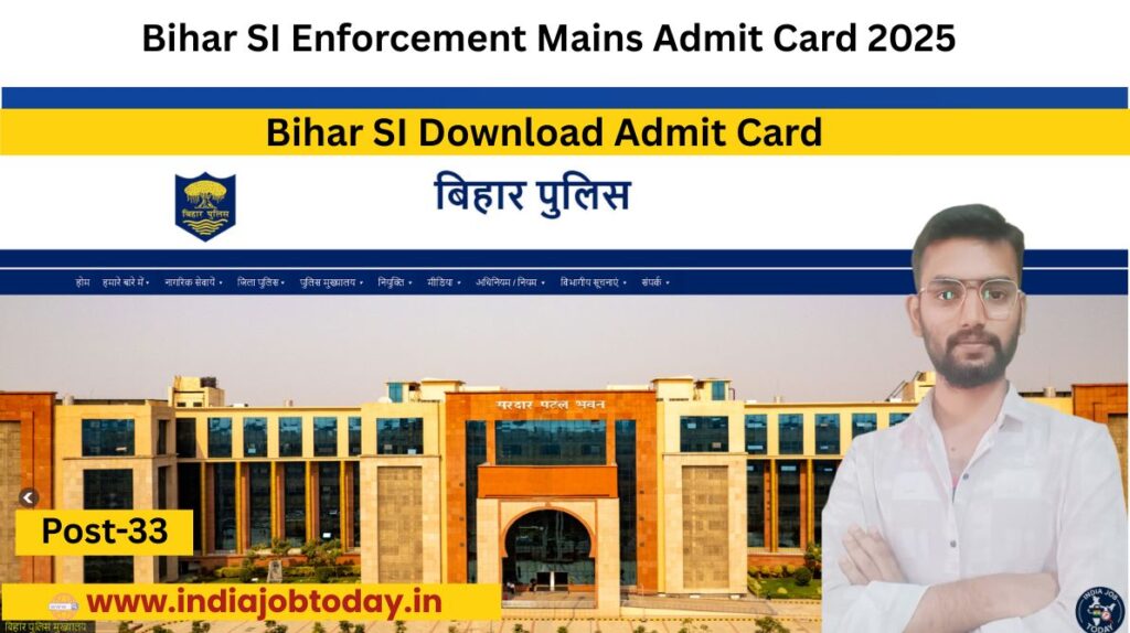 Bihar SI Enforcement Mains Admit Card 2025