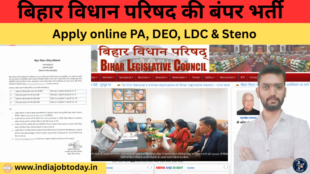 Bihar Vidhan Parishad Recruitment 2025 – Apply Online