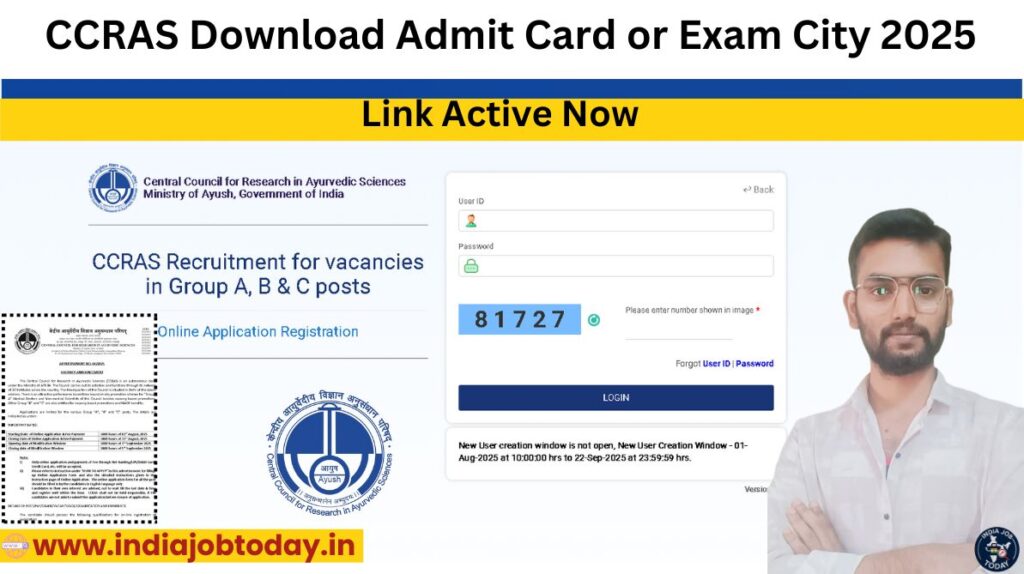 CCRAS Group A B C Exam City Details 2025