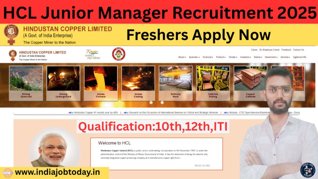 HCL Junior Manager Recruitment 2025 – Apply Online