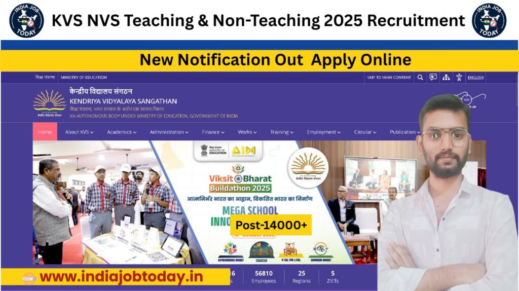 KVS NVS Teaching & Non-Teaching 2025 – Apply Online