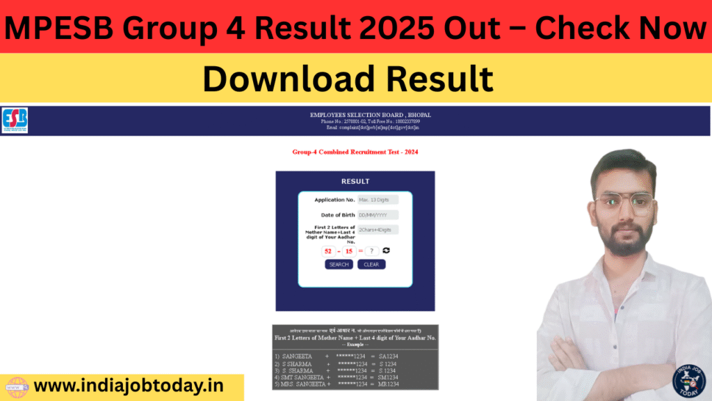 MPESB Group 4 Result 2025