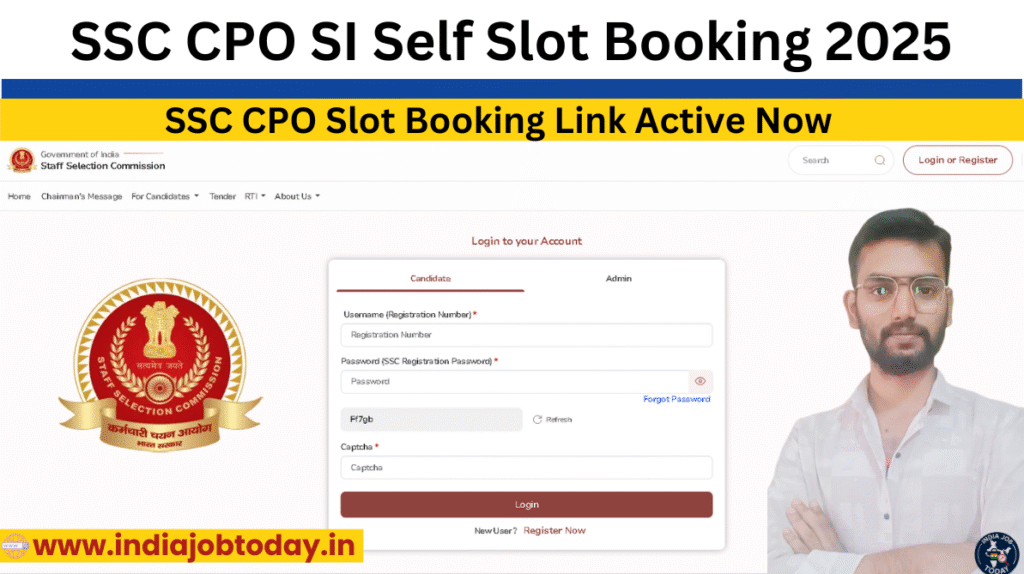 SSC CPO SI Self Slot Booking 2025