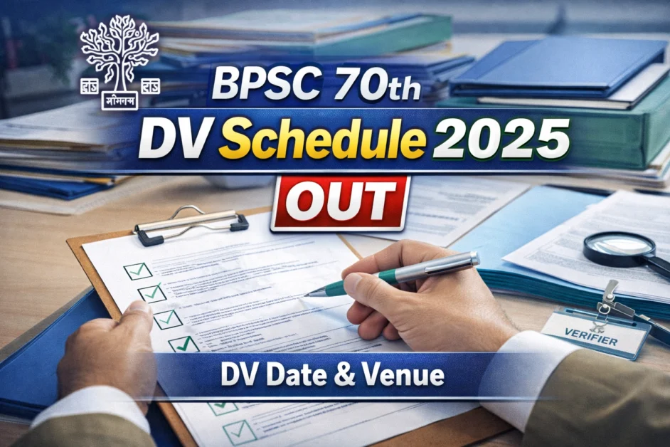 BPSC 70th DV Schedule 2025 OUT Document Verification Date & Venue