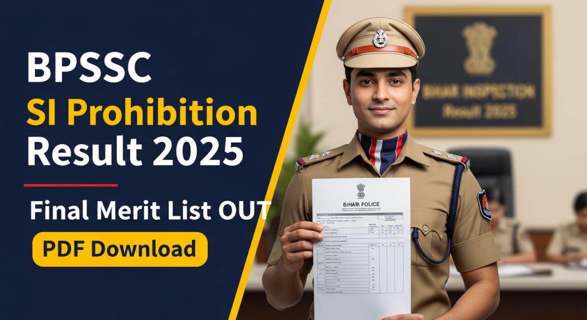 Bihar Police BPSSC SI Prohibition Final Result 2025 OUT Merit List PDF Download Now