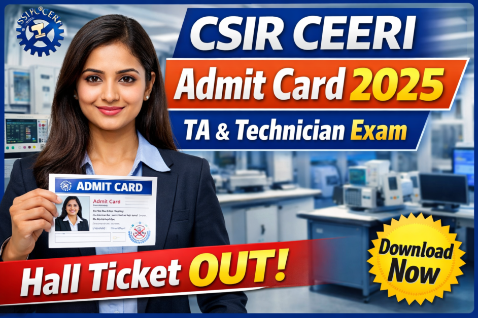 CSIR CEERI Technical Assistant Admit Card