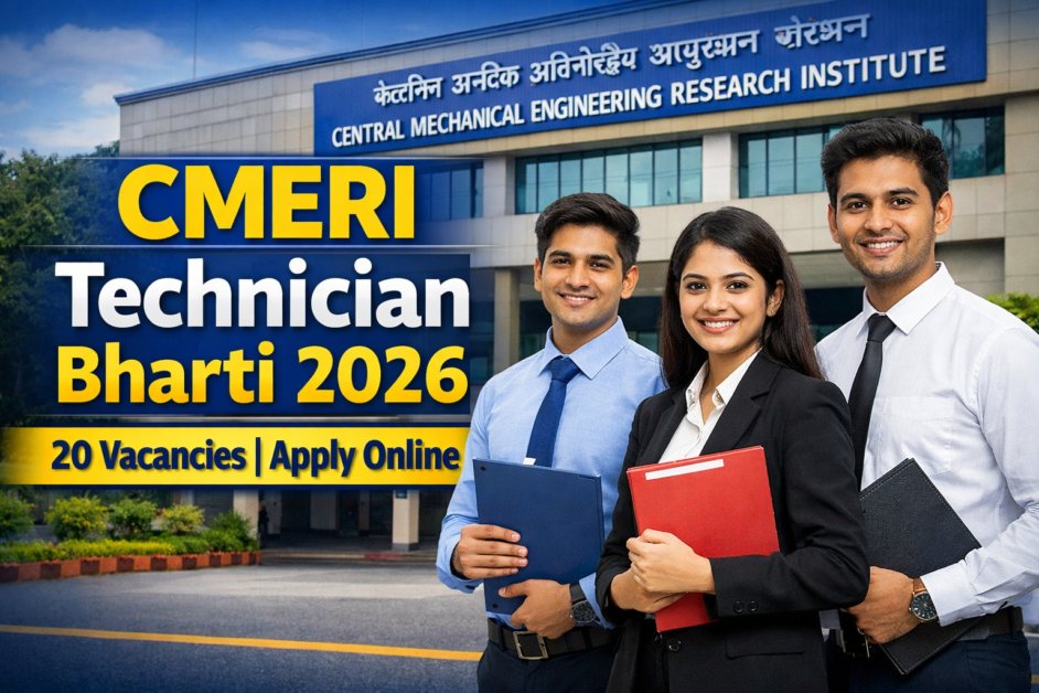 Central Mechanical Engineering Research Institute Technician Bharti 2026 – 20 Vacancies India Job Today Update