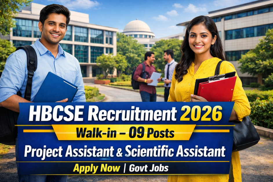 HBCSE Recruitment 2026 – Walk-in Jobs | 09 Project Assistant & Scientific Assistant Posts | Apply Now