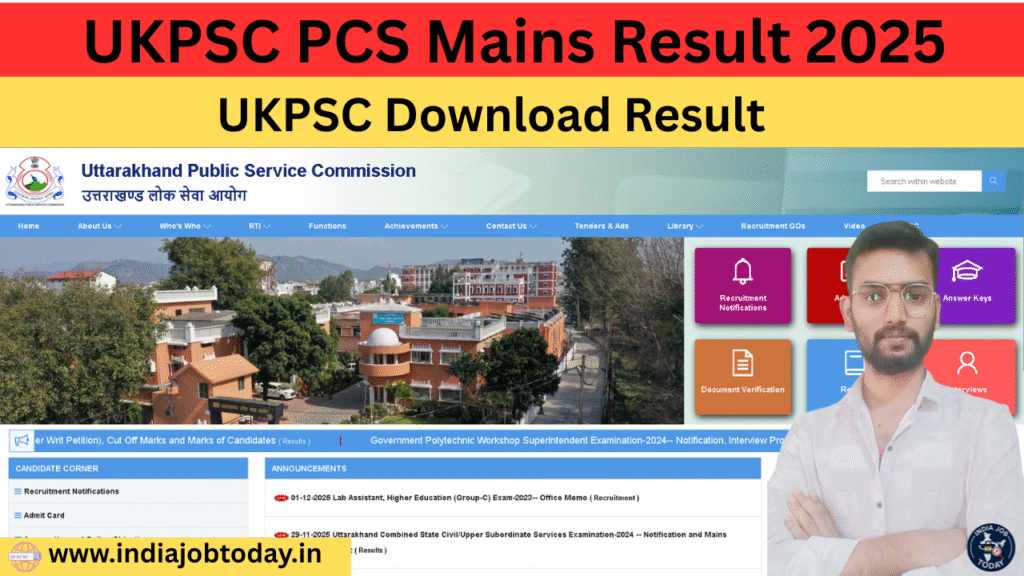 UKPSC Upper PCS Mains Result 2025 Out