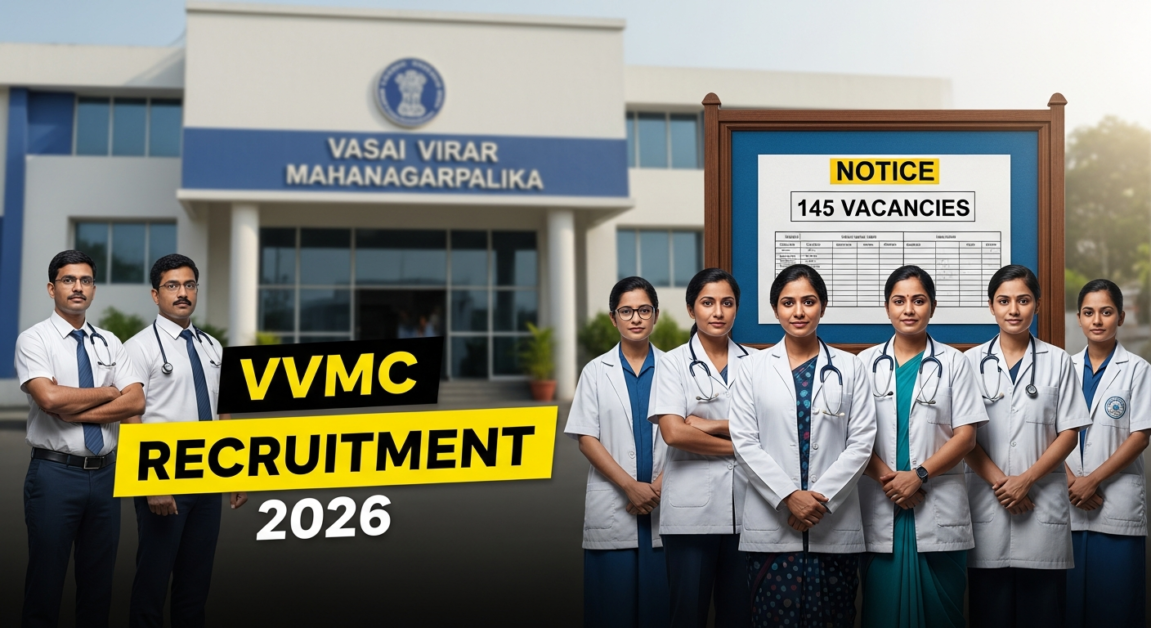 Vasai Virar Mahanagarpalika Recruitment 2026 - 145 Medical & Non-Medical Posts | Freshers Can Apply Offline