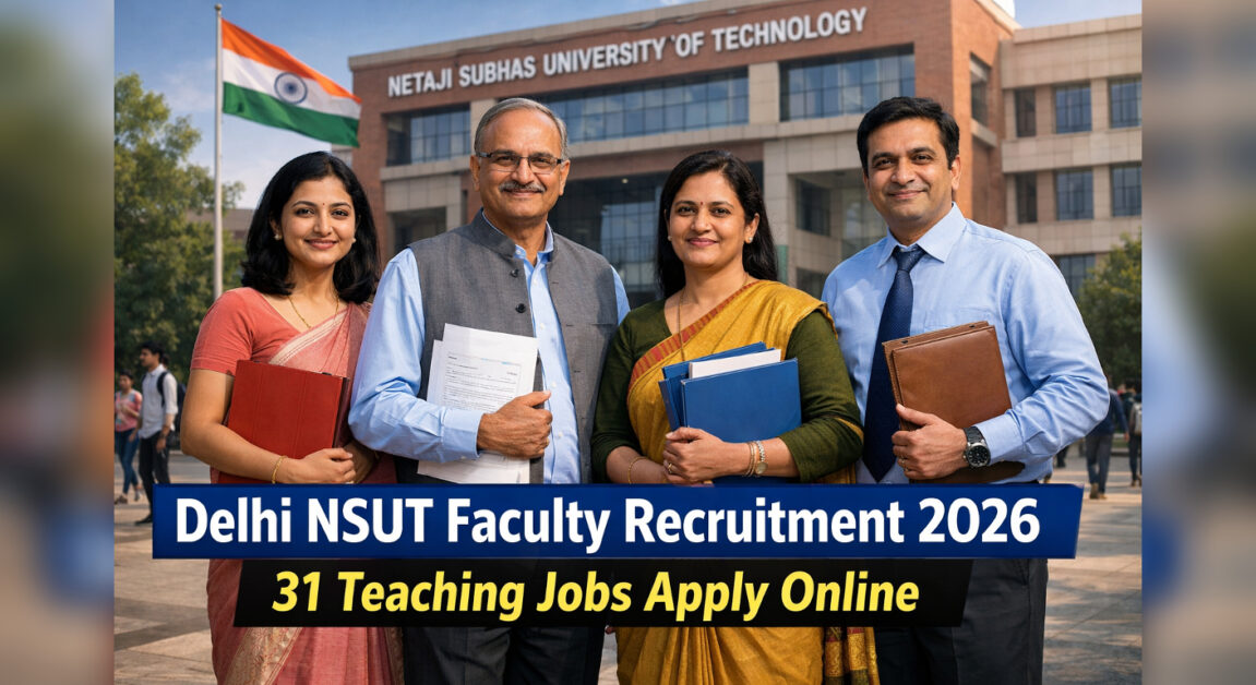 Delhi NSUT Faculty Recruitment 2026 – 31 Teaching Vacancies | Faculty Jobs Apply Online