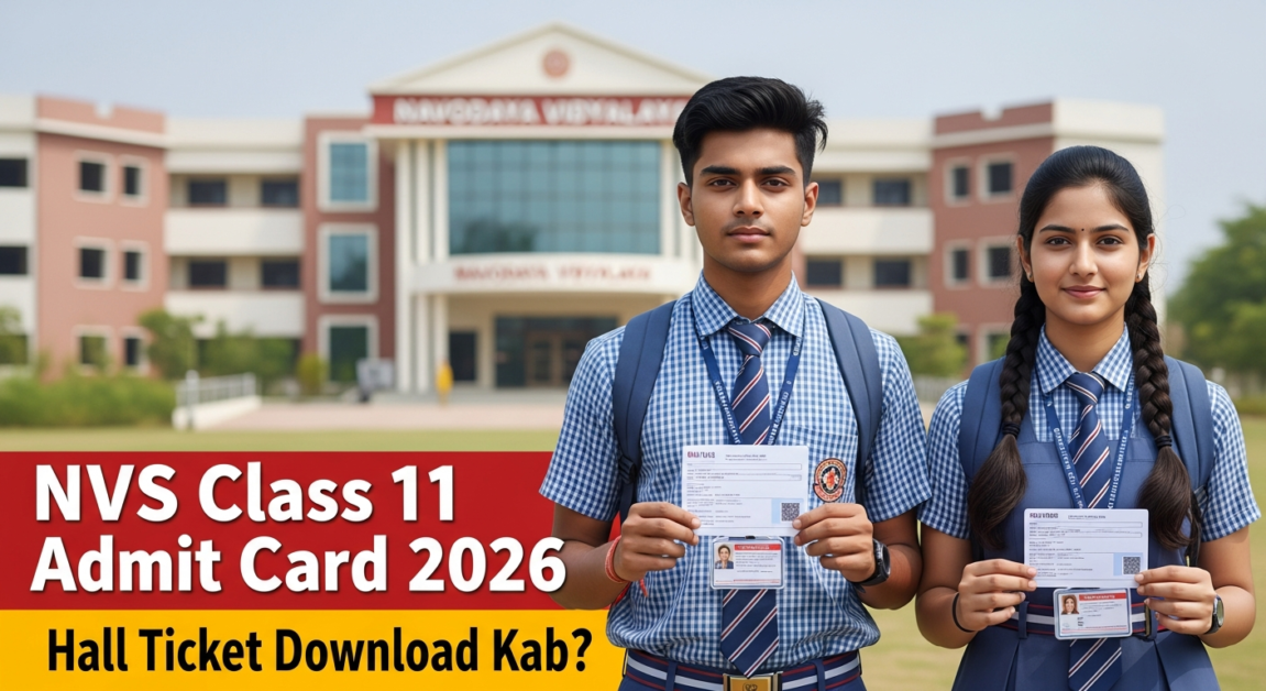 NVS Class 11 Admit Card 2026 Download Navodaya 11th Hall Ticket, Exam DateNVS Class 11 Admit Card 2026 Download Navodaya 11th Hall Ticket, Exam Date