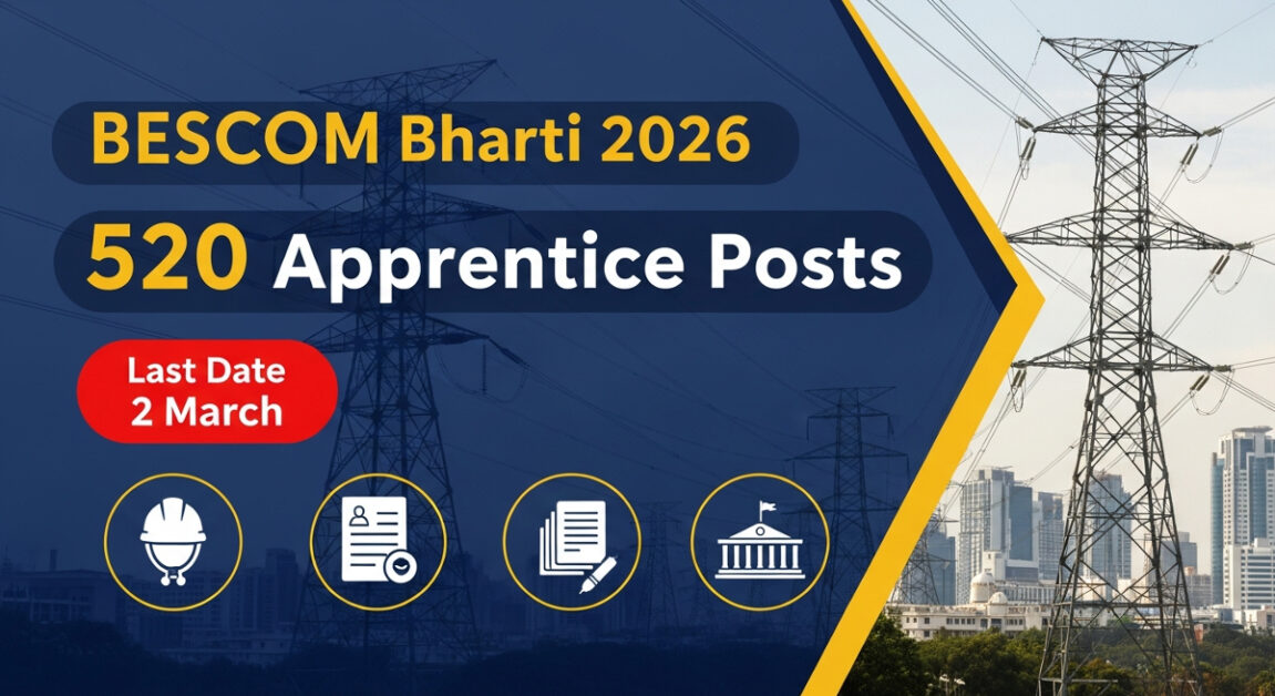 BESCOM Apprentice Recruitment 2026 - Apply Online for 520 Apprentice Posts