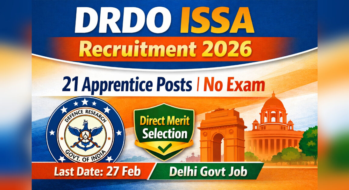 DRDO ISSA Apprentice Recruitment 2026 - Apply Now