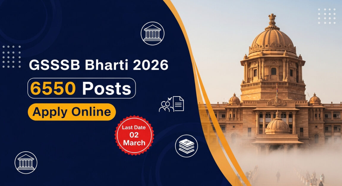 GSSSB CCE Recruitment 2026 - 6550 Vacancy Notification Released Apply Online Now GSSSB CCE Recruitment 2026 - 6550 Vacancy Notification Released Apply Online Now