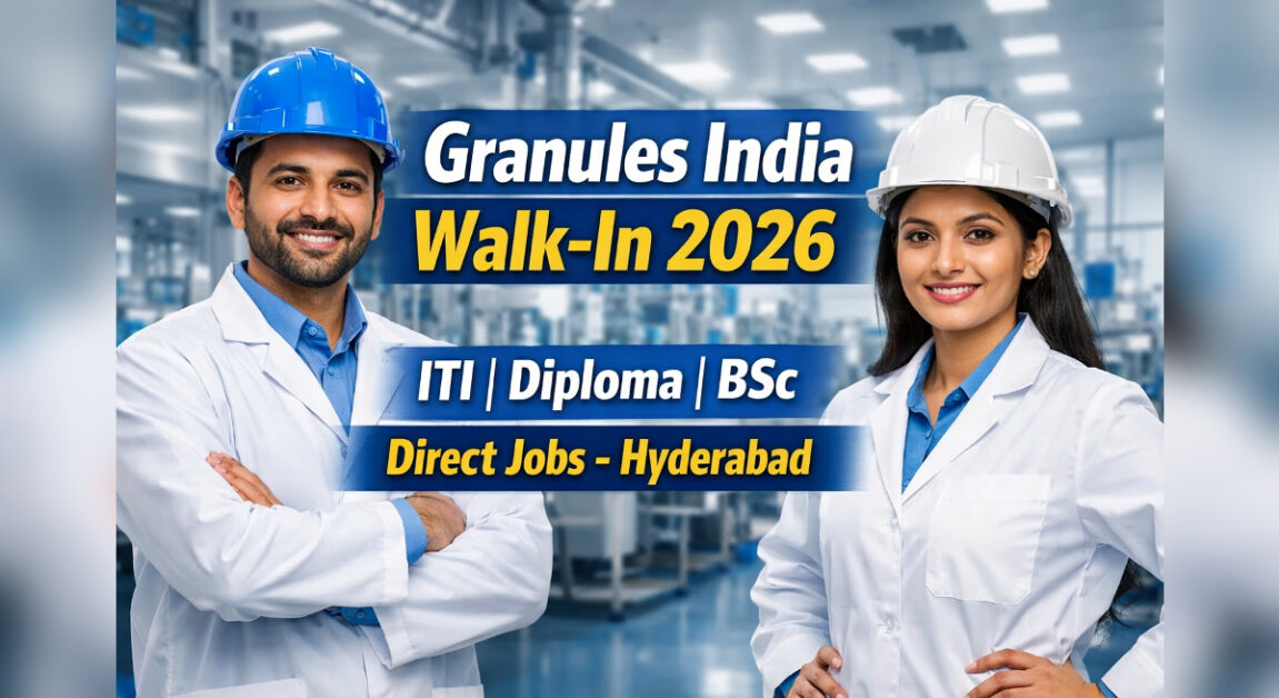 Granules India Walk-In Interview 2026 - ITI, Diploma, BSc Ke Liye Direct Jobs in Hyderabad