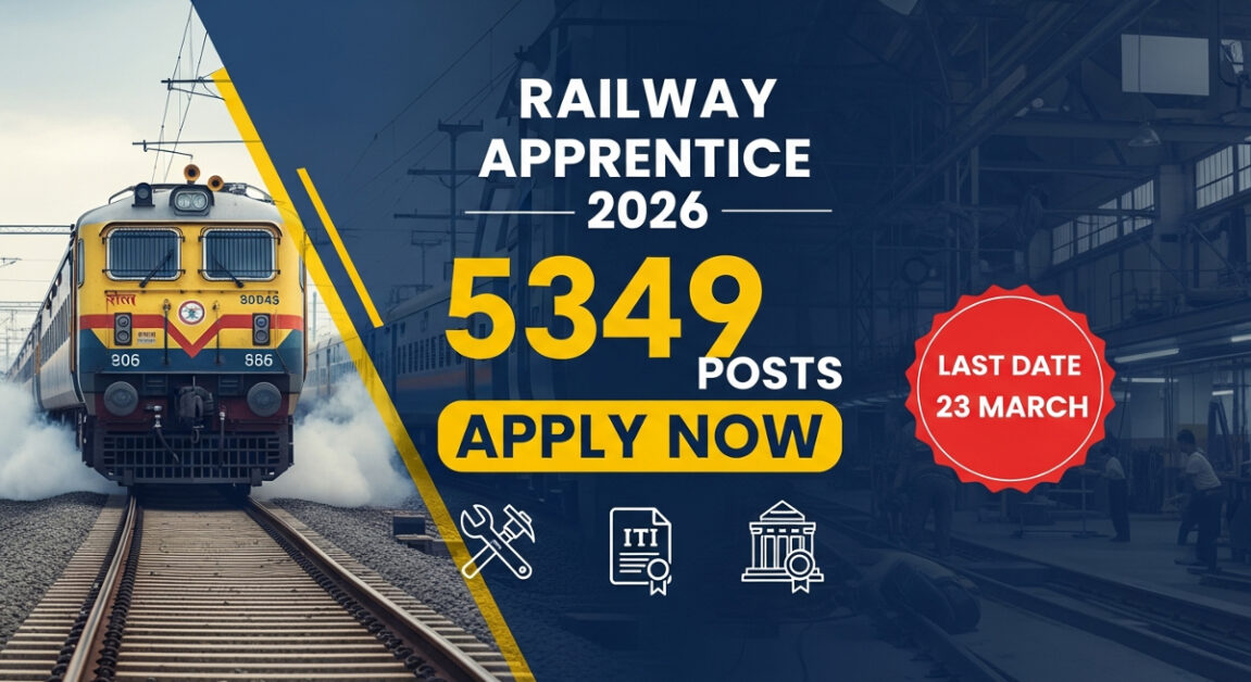 RRC Western Railway Apprentice Recruitment 2026 - Golden Chance For 5349 Posts RRC Western Railway Apprentice Recruitment 2026 - Golden Chance For 5349 Posts