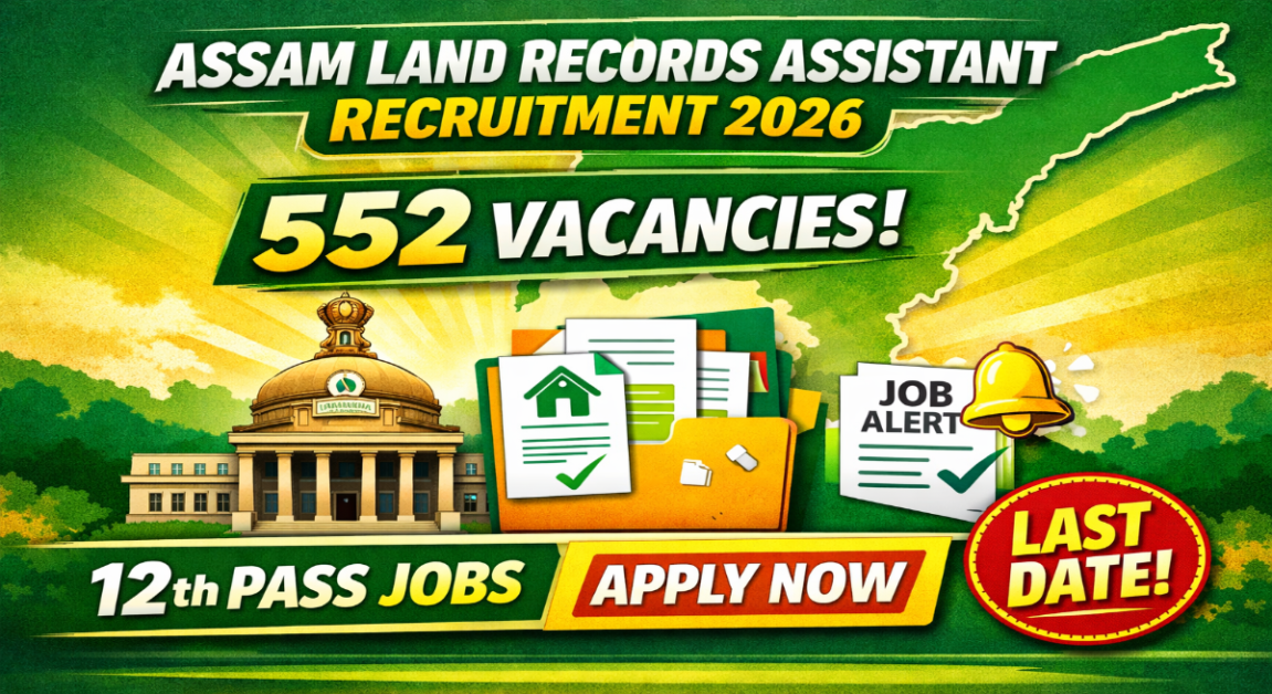 Assam Land Records Assistant Recruitment 2026 Notification Out—Apply Online