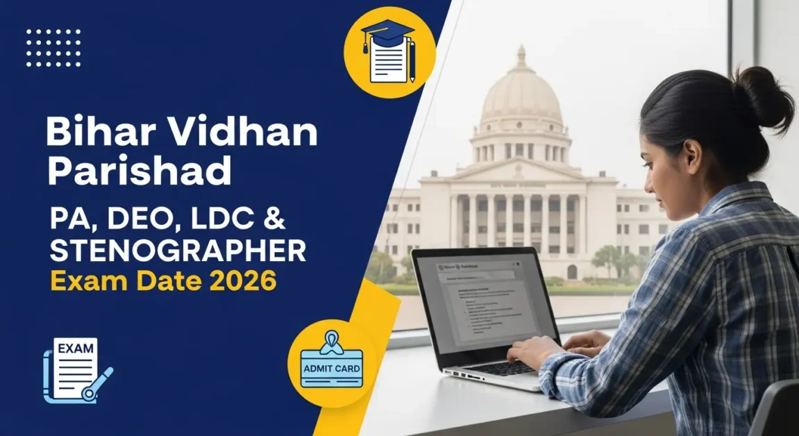 Current image: Bihar Vidhan Parishad PA DEO LDC Steno Exam Date 2026 – Check Exam Schedule & Admit Card