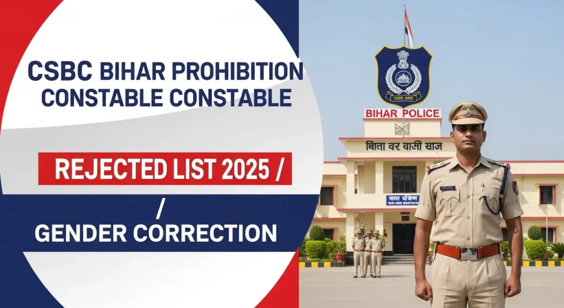 CSBC Bihar Prohibition Constable Rejected List 2025